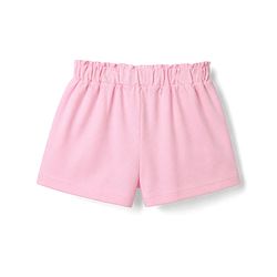 Babyhug Single Jersey Knit Mid Thigh Solid Shorts With Bow Applique - Pink