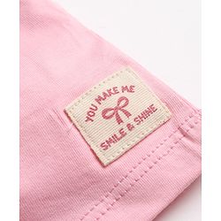 Babyhug Single Jersey Knit Mid Thigh Solid Shorts With Bow Applique - Pink