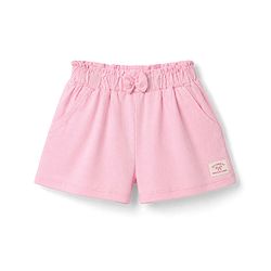 Babyhug Single Jersey Knit Mid Thigh Solid Shorts With Bow Applique - Pink