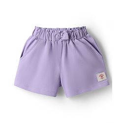 Babyhug Single Jersey Knit Mid Thigh Solid Shorts - Lavender