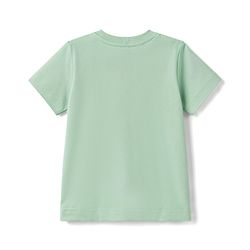 Babyhug 100% Cotton Single Jersey Knit Half Sleeves Striped T-Shirt With Lion Patch & Military Cargo Shorts Set - Green & Beige