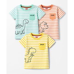 Babyhug 100% Cotton Knit T-Shirts Half Sleeves with Graphics Pack of 3 Multi Color 6-9 Months