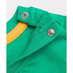 Babyhug Single Jersey Knit Half Sleeves T-Shirt & Denim Shorts With Animal Print - Green