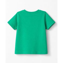 Babyhug Single Jersey Knit Half Sleeves T-Shirt & Denim Shorts With Animal Print - Green