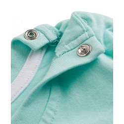 Babyhug 100% Cotton Knit Half Sleeves Giraffe Printed & Striped T-Shirt & Shorts Set - Light Blue & Green