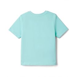 Babyhug 100% Cotton Knit Half Sleeves Giraffe Printed & Striped T-Shirt & Shorts Set - Light Blue & Green