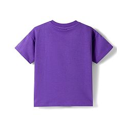 Babyhug Single Jersey Knit Half Sleeves T-Shirt & Shorts Set with Varsity Print - Purple & Light Green