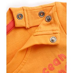 Babyhug Cotton Knit T-Shirt with Graphics Half Sleeves Round Neck Orange Color 6-9 Months
