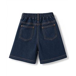 Babyhug Single Jersey Knit Half Sleeves T-Shirt & Denim Shorts With Lion Print - Red & Blue