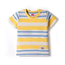 Babyhug Cotton Knit Half Sleeves Striped T-Shirts Pack of 3 - Multicolor