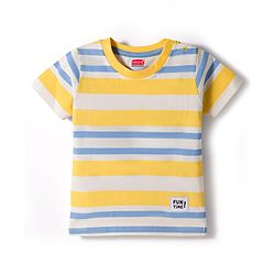 Babyhug Cotton Knit Half Sleeves Striped T-Shirts Pack of 3 - Multicolor