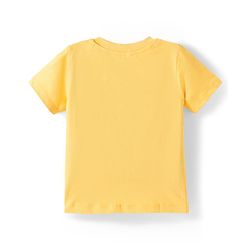 Babyhug Single Jersey Knit Half Sleeves Elephant Printed T-Shirt & Striped Shorts - Yellow, Blue & Green
