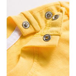 Babyhug Single Jersey Knit Half Sleeves Elephant Printed T-Shirt & Striped Shorts - Yellow, Blue & Green