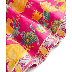Babyhug Canbric Woven Half Sleeves Choli Lehenga Set With Floral Print & Dupatta - Pink