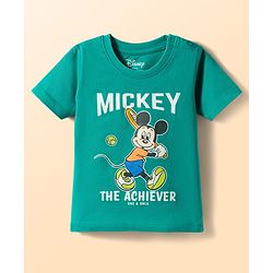 Babyhug Disney Single Jersey Knit Half Sleeves T-Shirts With Mickey Mouse Graphics Pack of 2 - Multicolor