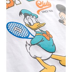 Babyhug Disney Single Jersey Knit Half Sleeves T-Shirt with Mickey Mouse & Friends Graphics - White