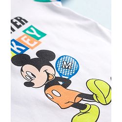 Babyhug Disney Single Jersey Knit Half Sleeves T-Shirt with Mickey Mouse Graphics - White