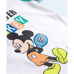 Babyhug Disney Single Jersey Knit Half Sleeves T-Shirt with Mickey Mouse Graphics - White