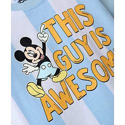 Babyhug Disney Cotton Knit T-Shirt with Mickey Mouse Graphic Half Sleeves Round Neck Multi Color 3-6 Months Pack of 2