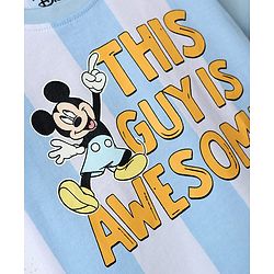 Babyhug Disney Cotton Knit T-Shirt with Mickey Mouse Graphic Half Sleeves Round Neck Multi Color 3-6 Months Pack of 2