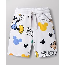 Babyhug Disney Single Jersey Knit Half Sleeves T-Shirts & Shorts Co-ord Night Suit with Mickey Mouse Graphics - Multicolor