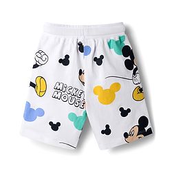 Babyhug Disney Single Jersey Knit Half Sleeves T-Shirts & Shorts Co-ord Night Suit with Mickey Mouse Graphics - Multicolor