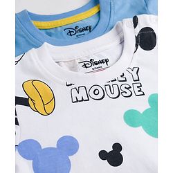 Babyhug Disney Single Jersey Knit Half Sleeves T-Shirts & Shorts Co-ord Night Suit with Mickey Mouse Graphics - Multicolor