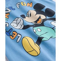Babyhug Disney Single Jersey Knit Half Sleeves T-Shirts & Shorts Co-ord Night Suit with Mickey Mouse Graphics - Multicolor
