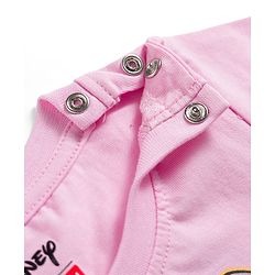 Babyhug Disney Single Jersey Knit Half Sleeves T-Shirt with Front & Back Minnie Mouse Graphics - Pink