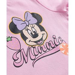 Babyhug Disney Single Jersey Knit Half Sleeves T-Shirt with Front & Back Minnie Mouse Graphics - Pink
