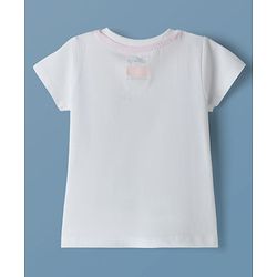 Babyhug Disney Single Jersey Knit Half Sleeves T-Shirt with Minnie Mouse Graphic - White