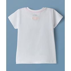 Babyhug Disney Single Jersey Knit Half Sleeves T-Shirt with Minnie Mouse Graphic - White