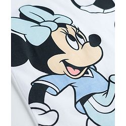 Babyhug Disney Single Jersey Knit Half Sleeves T-Shirt with Minnie Mouse Graphic - White