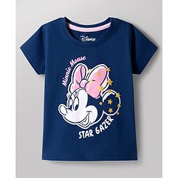 Babyhug Disney Single Jersey Knit Half Sleeves T-Shirt & Shorts Night-Suit With Minnie Mouse Graphics - Multicolor