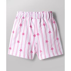 Babyhug Disney Single Jersey Knit Half Sleeves T-Shirt & Shorts Night-Suit With Minnie Mouse Graphics - Multicolor