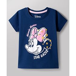 Babyhug Disney Single Jersey Knit Half Sleeves T-Shirt & Shorts Night-Suit With Minnie Mouse Graphics - Multicolor