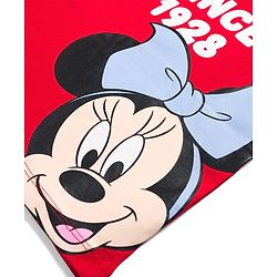 Babyhug Disney Single Jersey Knit Full Sleeves T-Shirt & Pyjama Night-Suit With Minnie Mouse Graphics - Red