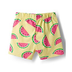 Babyhug Cotton Knit Half Sleeves Co-ords T-Shirt & Shorts Night Suit with Watermelon Print - Yellow