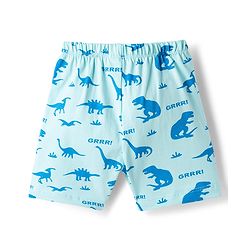 Babyhug Cotton Knit Half Sleeves Co-ords T-Shirt & Shorts Night Suit with Dino Print - Blue