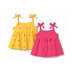 Babyhug Cotton Knit One Piece Dresses/Frocks with Shoulder Straps Pack Of 2 Multi ColorNew Born
