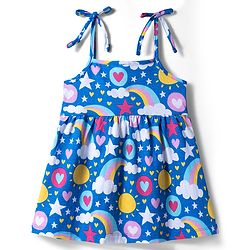 Babyhug Cotton Knit One Piece Dresses/Frocks with Shoulder Straps Multi Color 0-0 Months