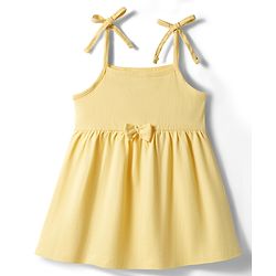 Babyhug Cotton Knit One Piece Dresses/Frocks with Shoulder Straps Multi Color 0-0 Months