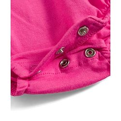 Babyhug 100% Cotton Knit Half Sleeves Onesie with Floral Embroidery & Bow Applique - Pink & White
