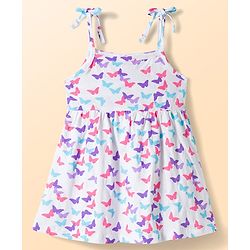 Babyhug Single Jersey Knit Sleeveless Fit & Flare Frock With Butterfly Print Pack of 2 - Multicolor