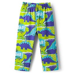 Babyhug Cotton Knit Full Sleeves Dino Printed T-Shirt & Pyjama Co-Ord  Night Suit - Green & Navy Blue