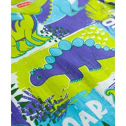 Babyhug Cotton Knit Full Sleeves Dino Printed T-Shirt & Pyjama Co-Ord  Night Suit - Green & Navy Blue