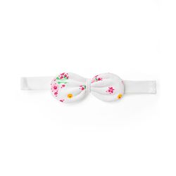 Babyhug 100% Cotton Knit Full Sleeves Floral & Bunny Printed Onesie with Hairband - Dark Pink & White