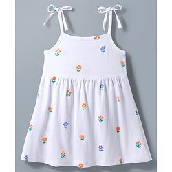 Babyhug Single Jersey Knit Sleeveless Fit & Flare Frock With Floral Print Pack of 2 - Multicolor