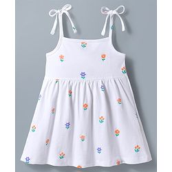 Babyhug Single Jersey Knit Sleeveless Fit & Flare Frock With Floral Print Pack of 2 - Multicolor