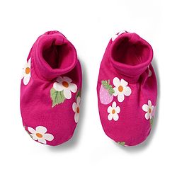 Babyhug 100% Cotton Knit Frill Sleeves Strawberry & Floral Printed Onesies with Headband & Booties - Red